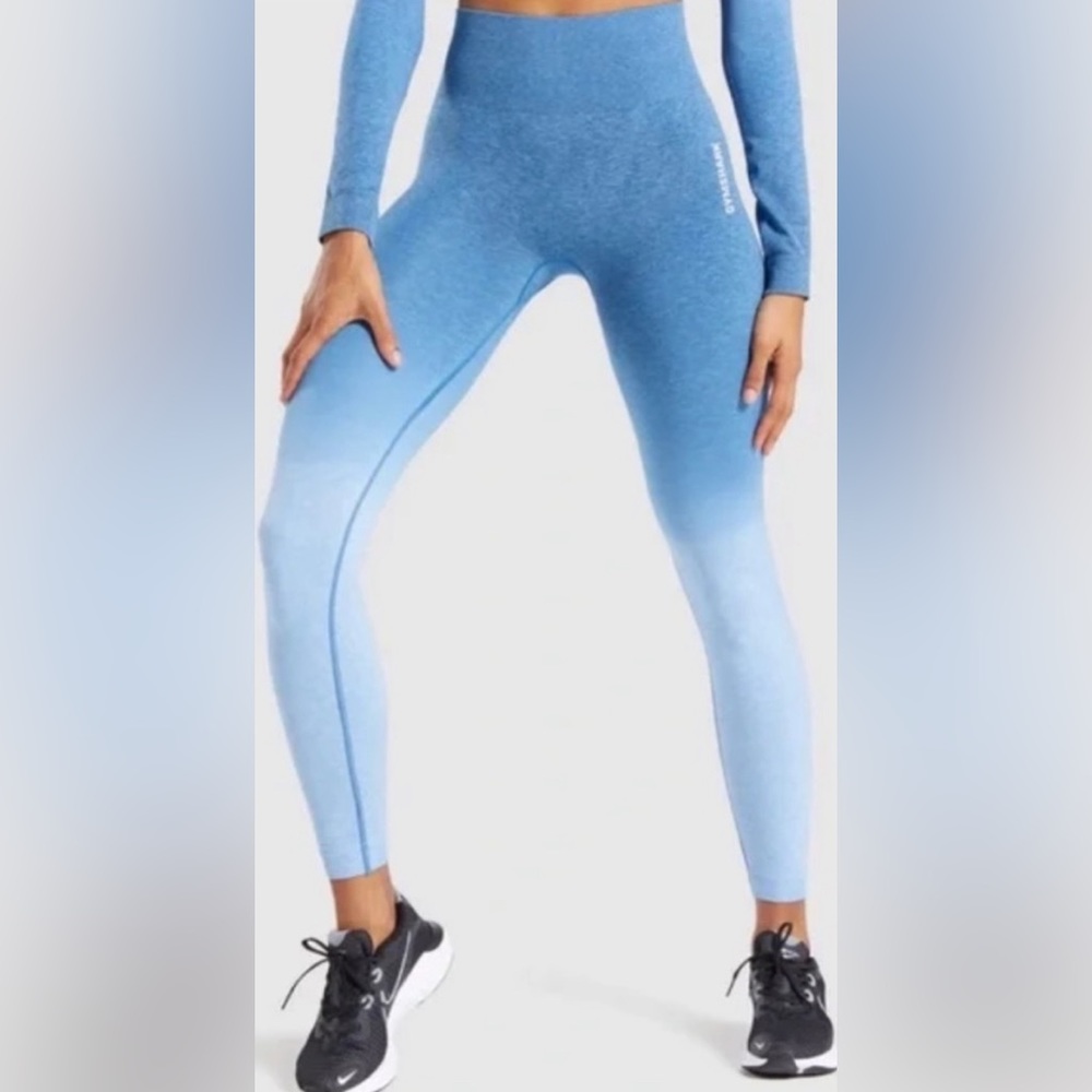ADAPT OMBRE SEAMLESS LEGGINGS-POWDER BLUE MARL/LUNA BLUE-MEDIUM